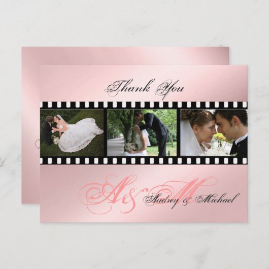 Trouwen Dank u briefkaarten plaats uw foto's (Voorkant / Achterkant)