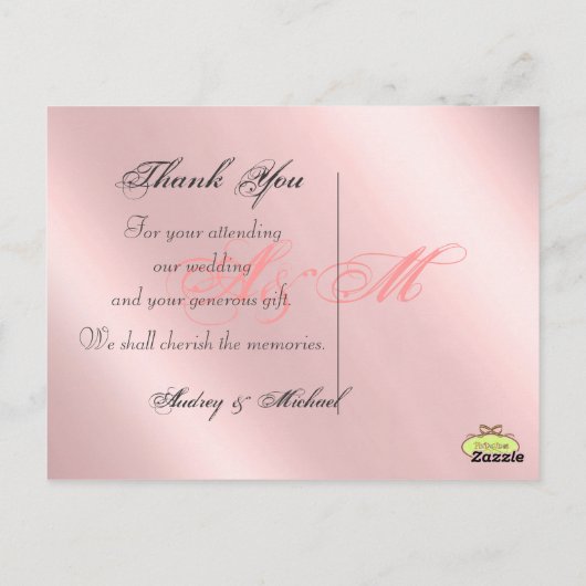 Trouwen Dank u briefkaarten plaats uw foto's (Achterkant)