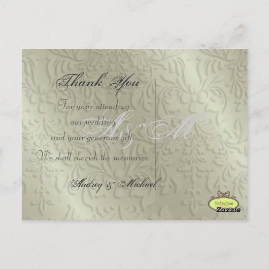 Trouwen Dank u briefkaarten plaats uw foto's (Achterkant)