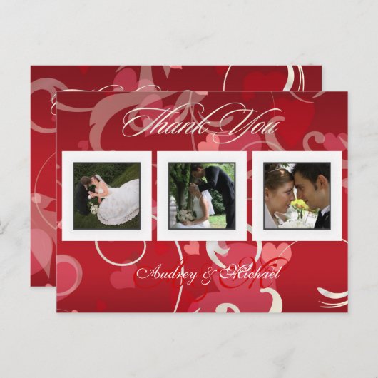 Trouwen Dank u briefkaarten plaats uw foto's (Voorkant / Achterkant)