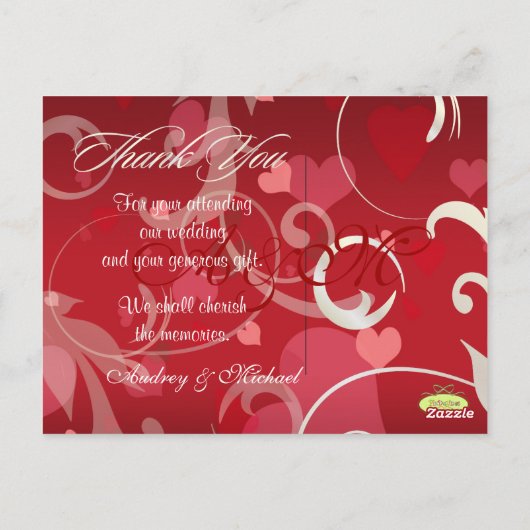 Trouwen Dank u briefkaarten plaats uw foto's (Achterkant)