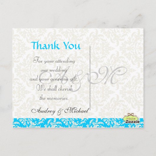 Trouwen Dank u briefkaarten plaats uw foto's (Achterkant)