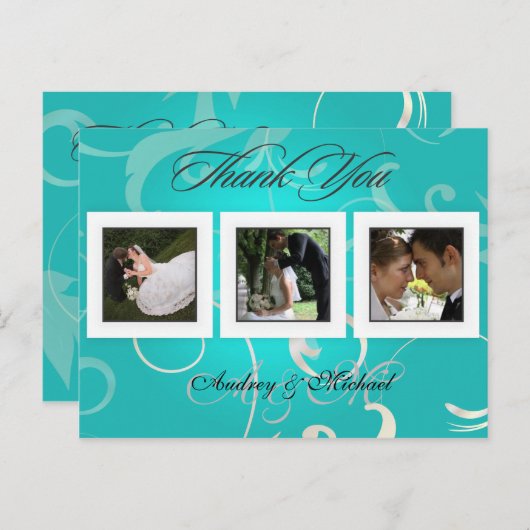 Trouwen Dank u briefkaarten plaats uw foto's (Voorkant / Achterkant)
