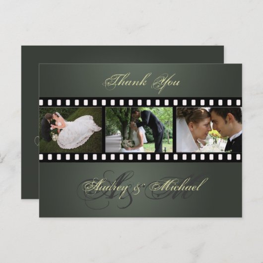 Trouwen Dank u briefkaarten plaats uw foto's (Voorkant / Achterkant)