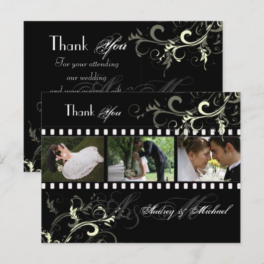 Trouwen Dank u briefkaarten plaats uw foto's (Voorkant / Achterkant)