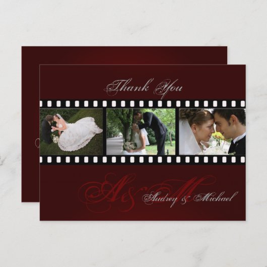 Trouwen Dank u briefkaarten plaats uw foto's (Voorkant / Achterkant)