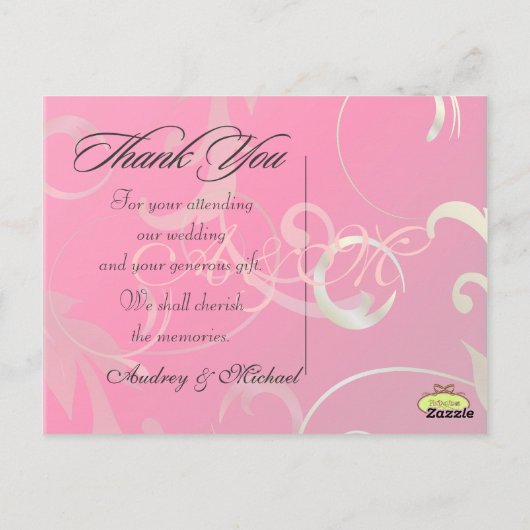 Trouwen Dank u briefkaarten plaats uw foto's (Achterkant)