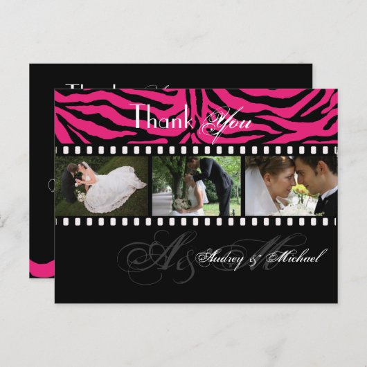 Trouwen Dank u briefkaarten plaats uw foto's (Voorkant / Achterkant)