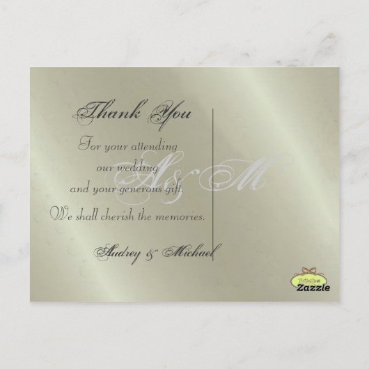 Trouwen Dank u briefkaarten plaats uw foto's (Achterkant)