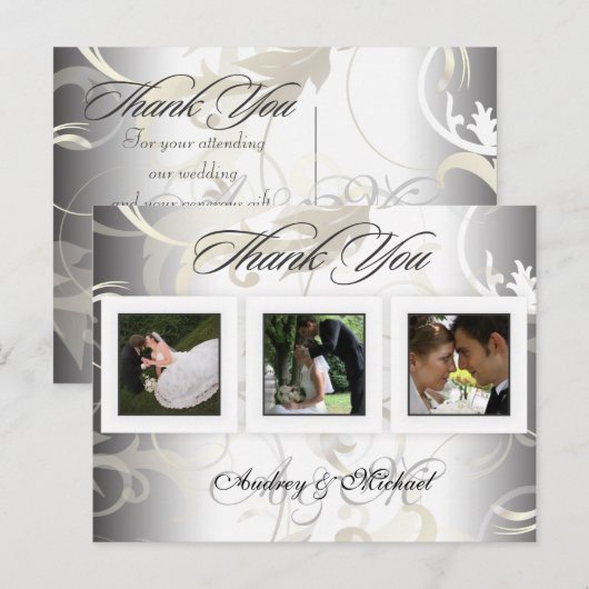 Trouwen Dank u briefkaarten plaats uw foto's (Voorkant / Achterkant)