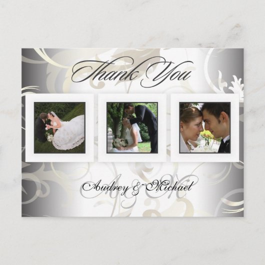 Trouwen Dank u briefkaarten plaats uw foto's (Voorkant)