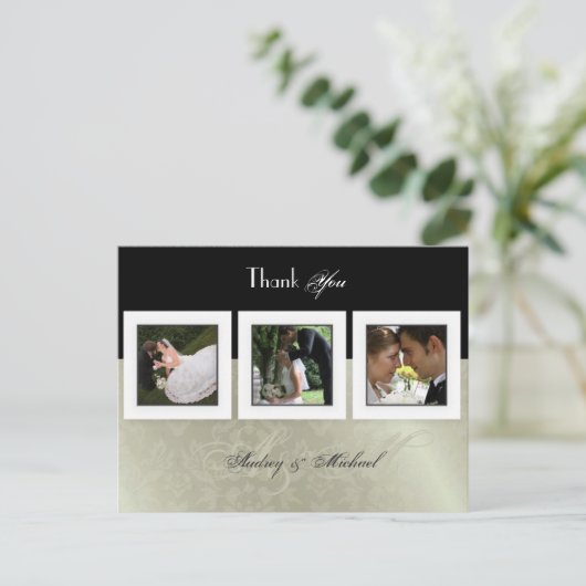 Trouwen Dank u briefkaarten plaats uw foto's (Staand voorkant)