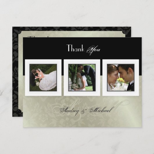 Trouwen Dank u briefkaarten plaats uw foto's (Voorkant / Achterkant)