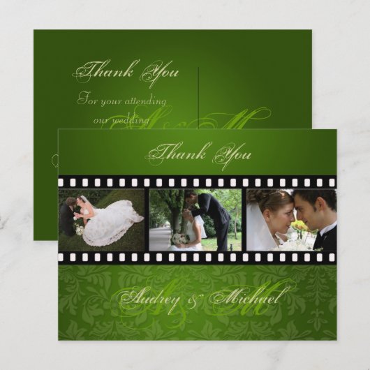 Trouwen Dank u briefkaarten plaats uw foto's (Voorkant / Achterkant)