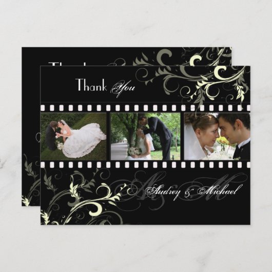 Trouwen Dank u briefkaarten plaats uw foto's (Voorkant / Achterkant)
