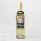 Trouwen Dank u bruid en bruidegom Photo Book Flessenhanger (Op fles)