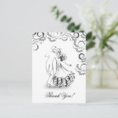 Trouwen  danspaar Dank u Briefkaart (Staand voorkant)