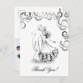 Trouwen  danspaar Dank u Briefkaart (Voorkant / Achterkant)