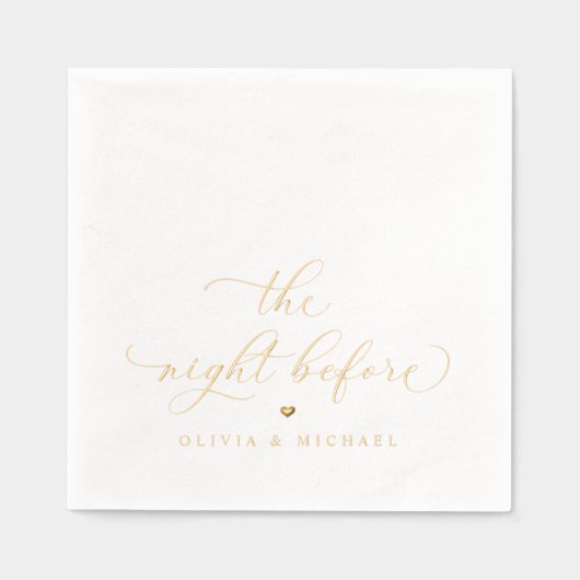 Trouwen de avond voor repetitie Dinner Gold Folie Servetten (Voorkant)