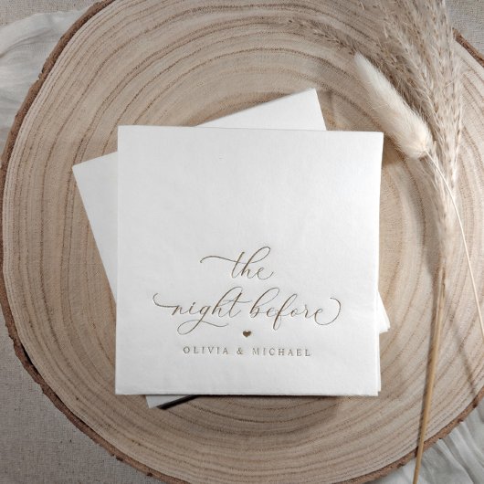 Trouwen de avond voor repetitie Dinner Gold Folie Servetten