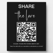 Trouwen de liefde Foto delen QR code plaque Fotoplaat (Voorkant)