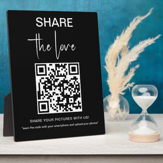 Trouwen de liefde Foto delen QR code plaque Fotoplaat (Zijkant)