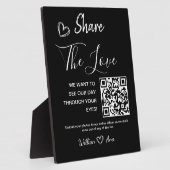 Trouwen Deel de liefde QR Code Tafelblad Plaque Fotoplaat (Zijkant)