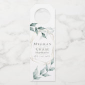 Trouwen Drink Labels | Grijs Jade Green Botanical (Voorkant)