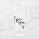 Trouwen Drink Labels | Grijs Jade Green Botanical (Achterkant)