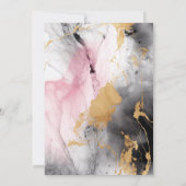 TROUWEN  | Ebony Rose en Goud Abstract Marmer Kaart (Achterkant)
