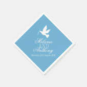 Trouwen een witte duiven blauw aangepaste servette servet (Hoek)