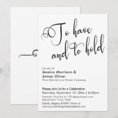 Trouwen en Beminnen Calligrafie Ontvangst Alleen Kaart (Voorkant / Achterkant)