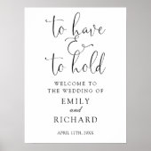 Trouwen en Samen Zijn Bruiloft Welkom Bord Poster (Voorkant)