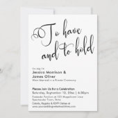 Trouwen en Samenhouden Calligraphy Ontvangst Allee Kaart (Voorkant)