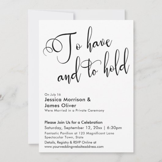 Trouwen en Samenhouden Calligraphy Ontvangst Allee Kaart (Voorkant)