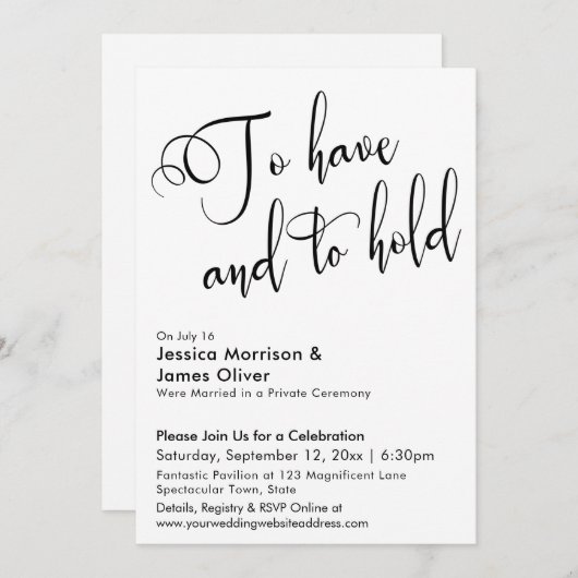 Trouwen en Samenhouden Calligraphy Ontvangst Allee Kaart (Voorkant / Achterkant)