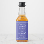 Trouwen Favorieten Klassiek Script Mooie Blauwe Mi Likeurfles Etiket (Voorkant)