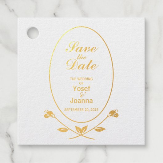 Trouwen Folie Save the Date Bedankjes Labels (Voorkant)