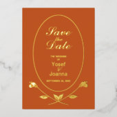 Trouwen Folie Save the Date Invitation Uitnodiging (Voorkant)