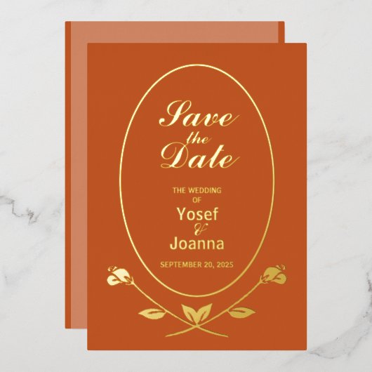 Trouwen Folie Save the Date Invitation Uitnodiging (Voorkant / Achterkant)