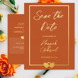 Trouwen Folie Save the Date Terracotta Briefkaart