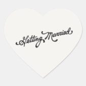  trouwen Font Wedding Hart Sticker (Voorkant)