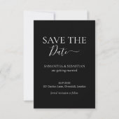 Trouwen Formeel Save the Date Zwart (Voorkant)