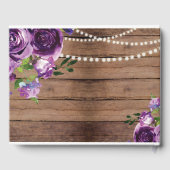 Trouwen Gastboek Bloemen Paars Bloemen Hout Gastenboek (Achterkant)