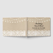Trouwen Gastboek Burlap Lace Rustic Lights Gastenboek (Volledig)