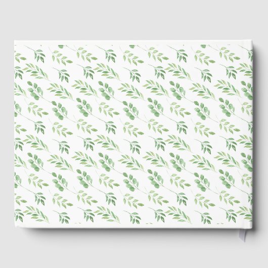 Trouwen Gastboek Goud Lijst Greenery Leaf Gastenboek (Achterkant)