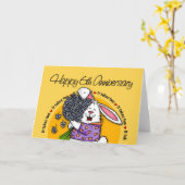 Trouwen - Gefeliciteerd met jullie 6e trouwdag Kaart (Gele Bloem)