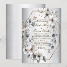 Trouwen Golden Lijst White Flowers Waterverf