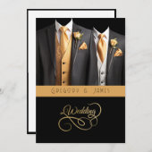 Trouwen Grijs & Sinaasappel Rozen Zijde Stropdas Kaart (Voorkant / Achterkant)