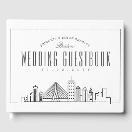 Trouwen in Boston | Moderne Deco Skyline Gastenboek